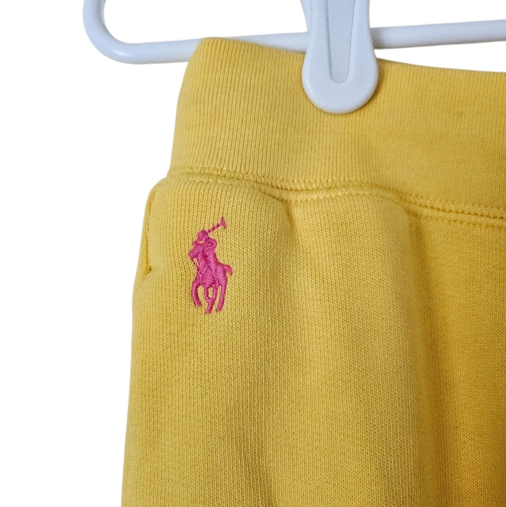 Polo Ralph Lauren Girls Yellow Tapered Leg Preppy Jogger Pants, Size M (8-10)